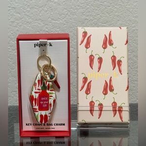 Piper K Key Chain and Bag Charm with Red Peppers new